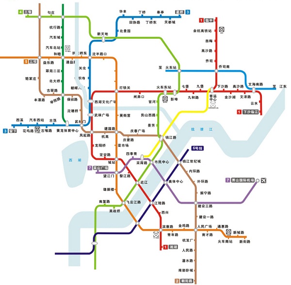 杭州地鐵線路圖